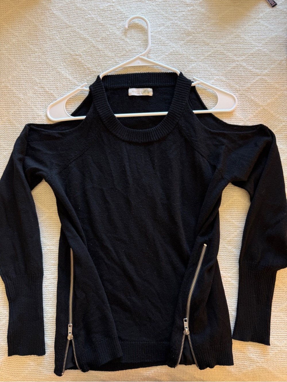 Ramy Brook 'Tasha' Cold Shoulder Side-Zip Sweater